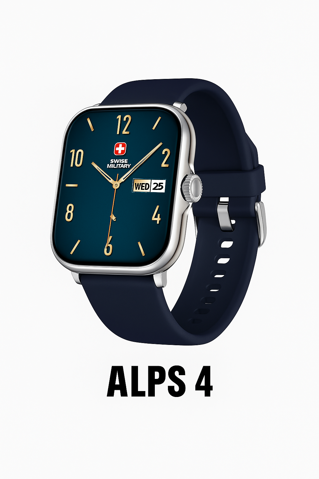 Swiss Military Alps 4 Smartwatch, Bluetooth, IP68 Water Resistance, Blue